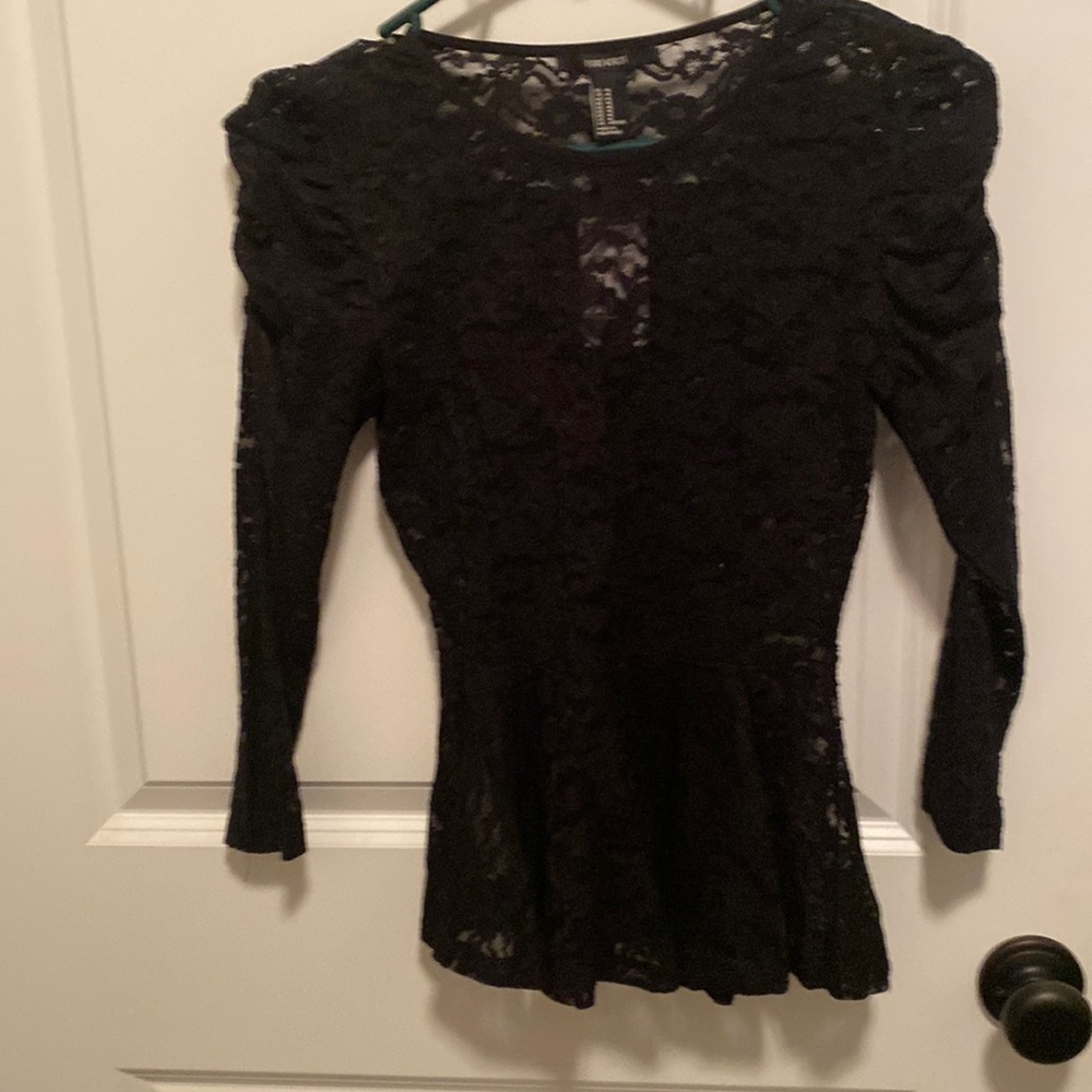 Black lace top.